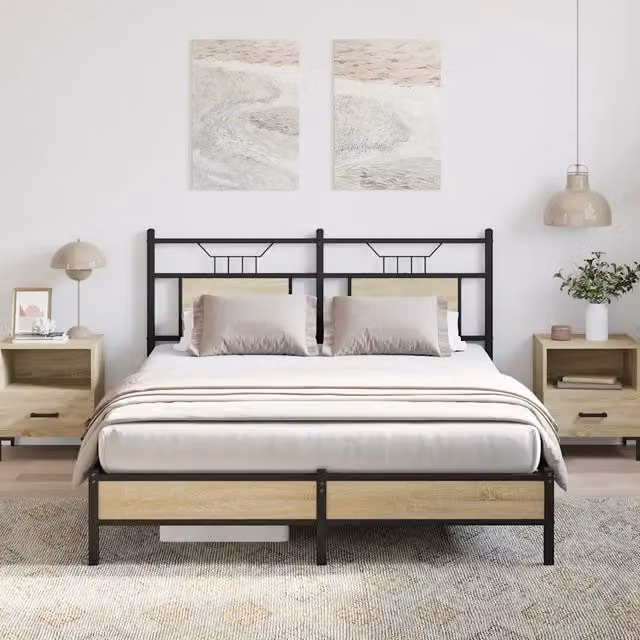 Giroletto senza Materasso-Struttura Letto Rovere Sonoma 140x200cm in Truciolato 247146
