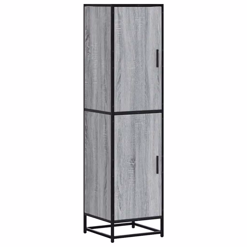 Credenza Buffet Armadio da Cucina Design Mania Grigio in Legno e Metallo L/P/H: 35,5 x 35 x 139 cm – 2