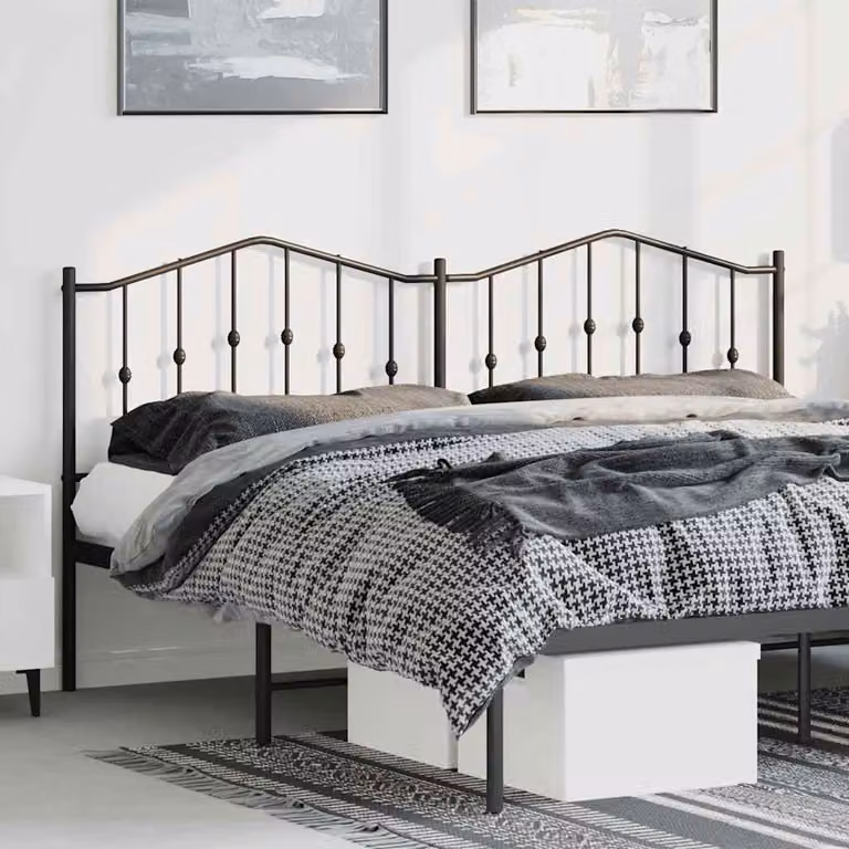 Testiera di ricambio vidaXL in metallo nero laccato per letto 180x200 cm