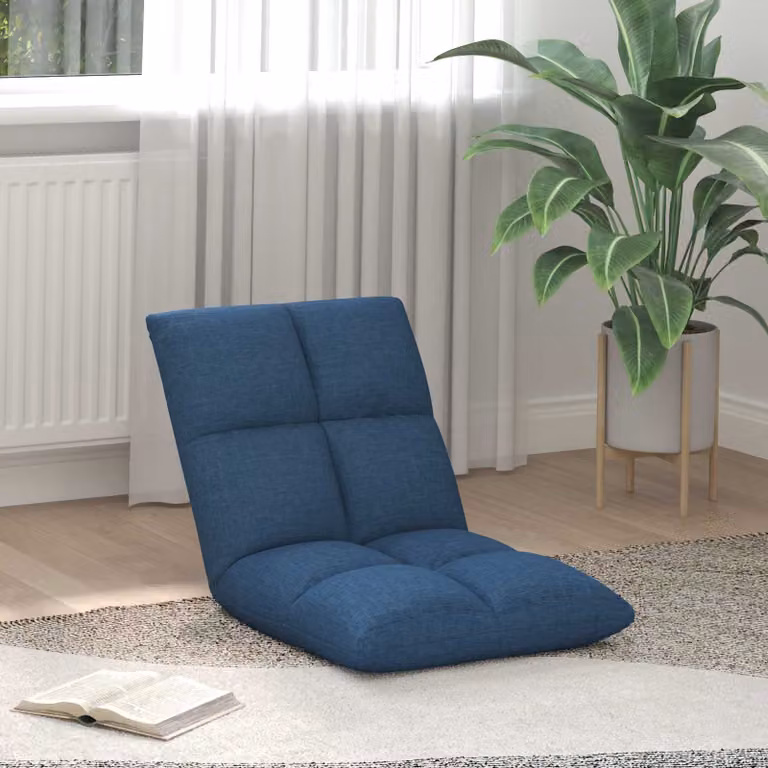 Sedia a pavimento regolabile vidaXL in tessuto blu per adulti