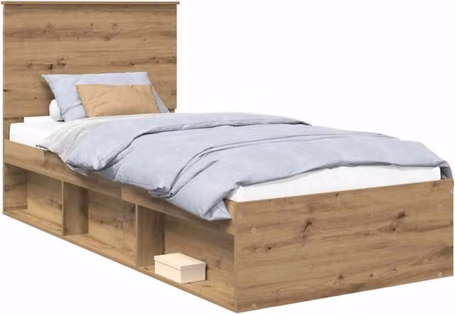 Letto singolo | Letto per adulti | Struttura del letto con testiera Rovere Artigianale 75 x 190 cm