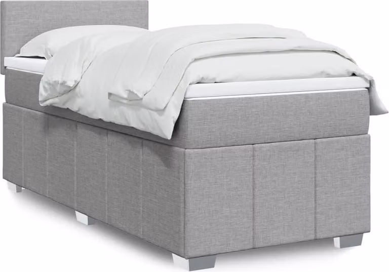 Maison Exclusive - Letto boxspring con materasso Grigio chiaro 100x200 cm Tessuto