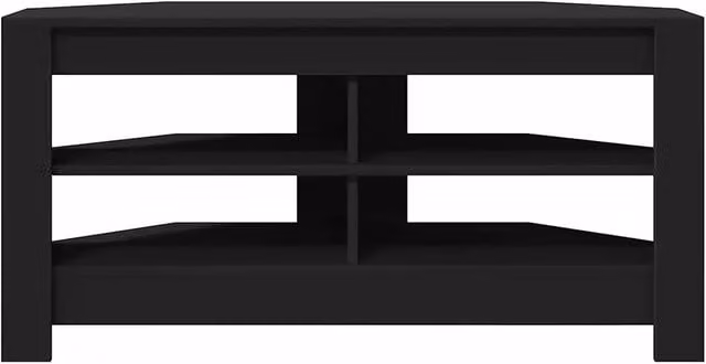 Mobile porta TV angolare moderno con spazio portaoggetti 102 x 40,5 x 45 cm in legno multistrato nero 02_0054681