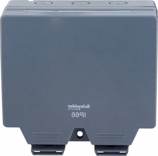 Scatola per interruttori resistente alle intemperie IP66 13 A 250 V a 2 vie, grigia