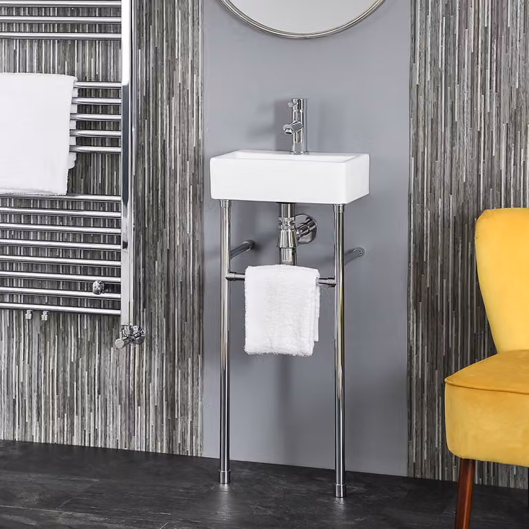 Lavabo a Consolle con Struttura Cromata - 360 x 250mm - Sandford