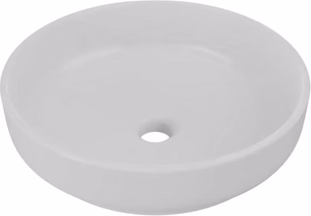 Lavabo da appoggio rotondo 40 cm in ceramica grigio chiaro opaco