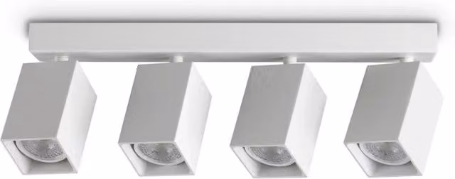 Plafoniera Ideal Lux Collezione DYNAMITE con 4 Luci GU10, Dimmerabile, Bianca