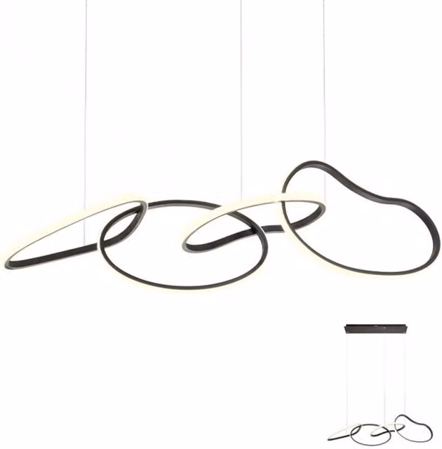 Lampada a sospensione LED Redo Group Bias, design moderno ad anello, dimmerabile e regolabile in altezza, disponibile in bianco o nero