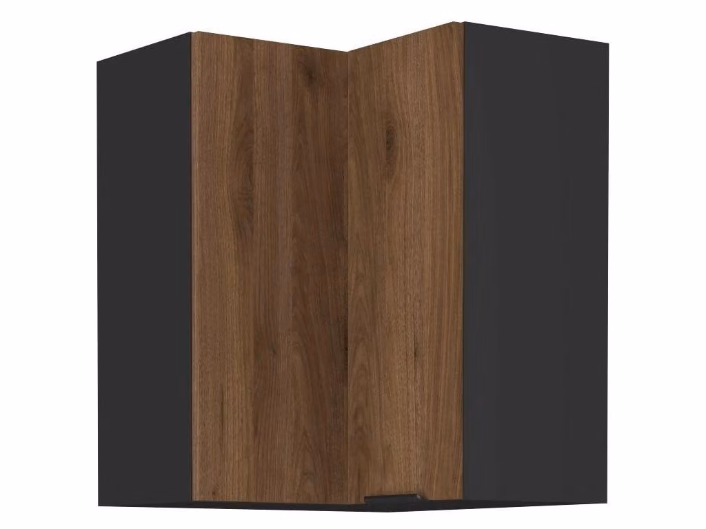 Mobile angolare superiore TOVA 2 - 60x60 cm, noce okapi / nero