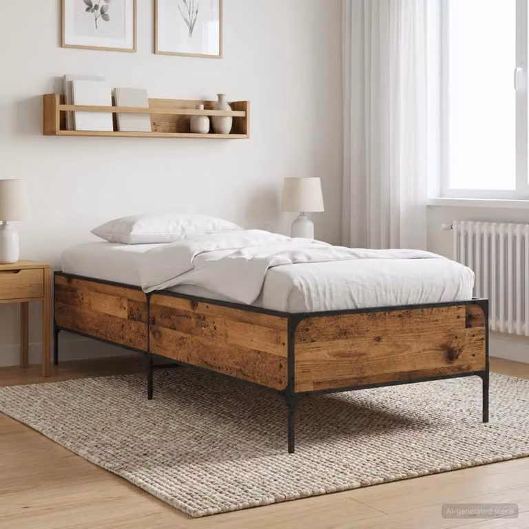 Struttura del letto moderna vidaXL in legno color marrone L/P/H: 200 x 80 x 83 cm