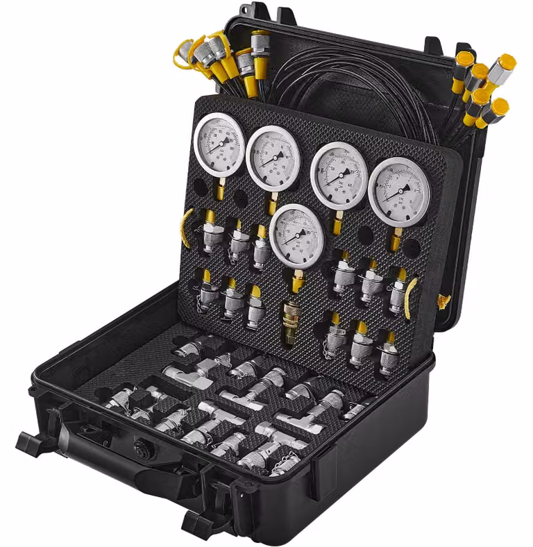 Set di pinze idrauliche a pressione – Manometro idraulico – 5 manometri da 0 a 600 bar – Strumenti di misurazione in acciaio inossidabile