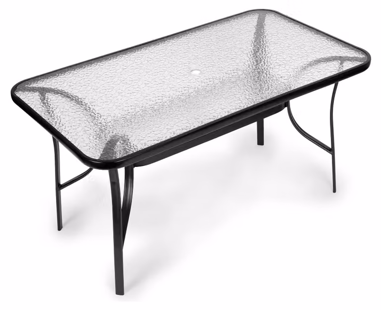 Tavolo da giardino in vetro 140x80 cm per terrazza o balcone MultiGarden