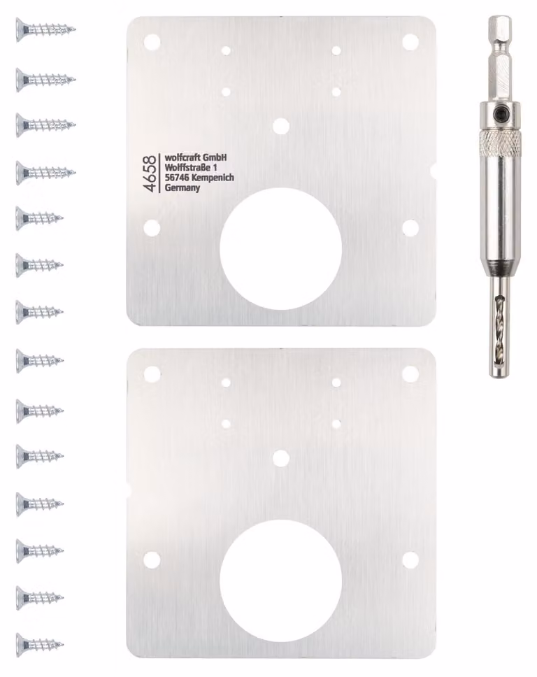 Kit di riparazione della cerniera del barattolo Wolfcraft, lato porta,