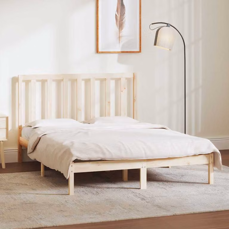 vidaXL Giroletto in legno massello di pino marrone senza materasso L/P/H: 135 x 190 x 31 cm