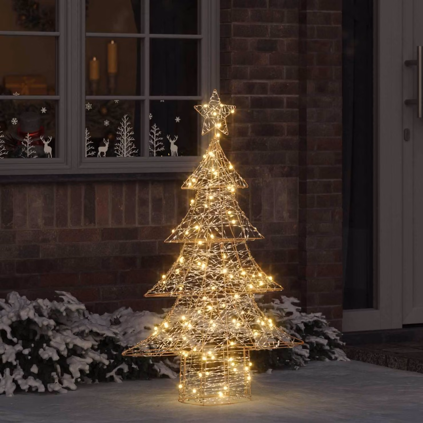 Maison Exclusive - Albero di Natale con 120 luci a LED, luce bianca calda, altezza 120,5 cm, materiale: PET