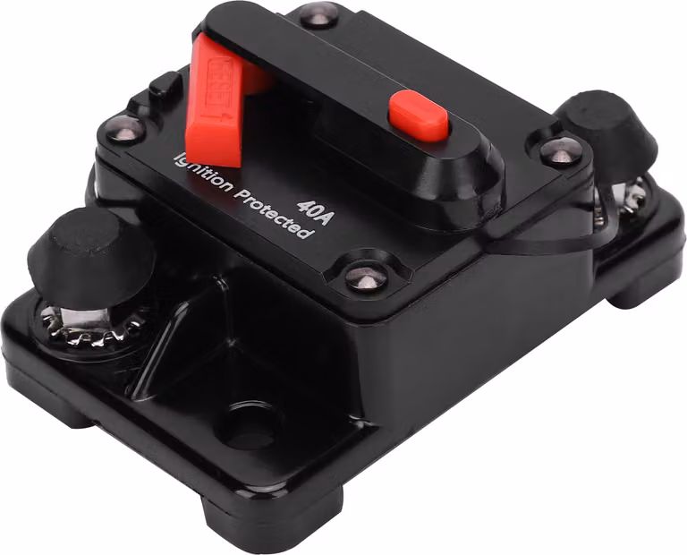 Interruttore automatico di reset automatico portafusibili in rame impermeabile interruttore automatico rosso DC12?42V40A