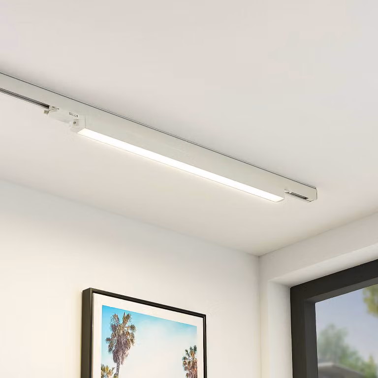 Arcchio LED a binario, bianco, 69 cm, 4.000 K Harlow, Bianco / Opale, Studio / Ufficio, Alluminio, Moderno