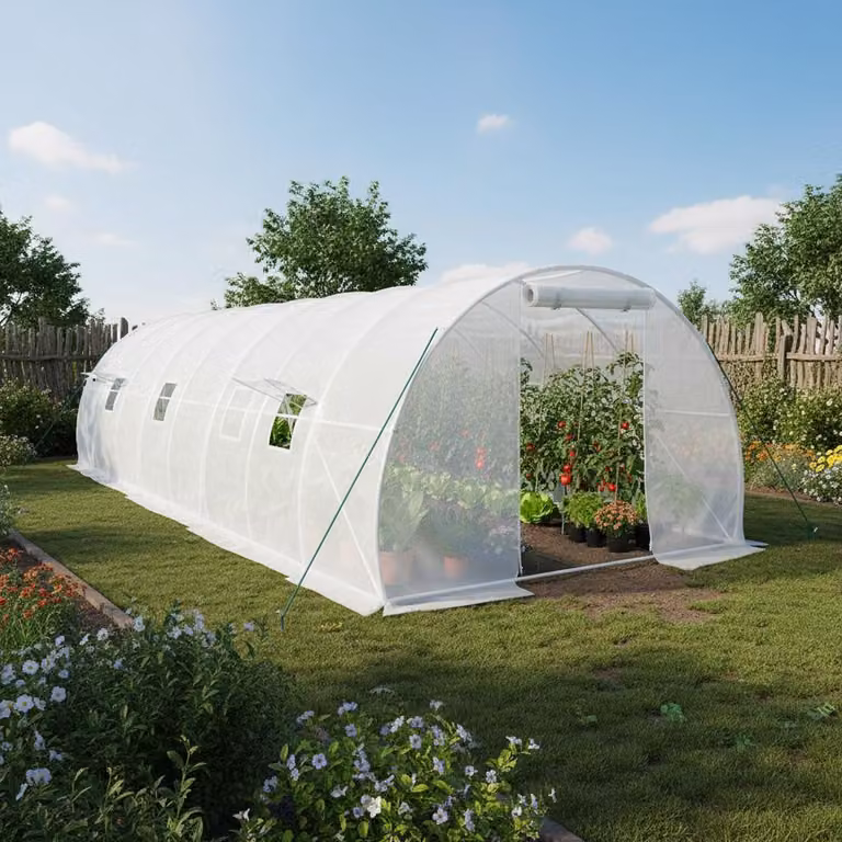 Serra Kas - 10x3x2 metri - Superficie di 30 m² - Struttura in acciaio - Polietilene PE