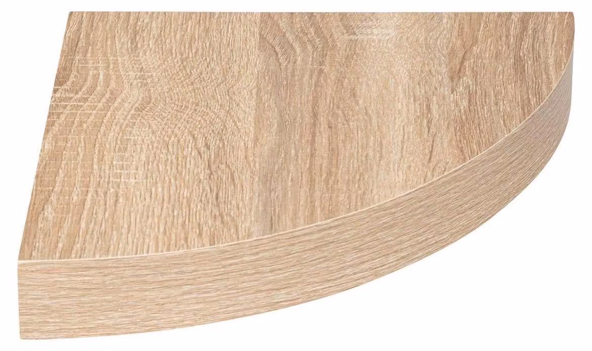 Scaffale angolare, effetto legno di quercia, 25 x 25 cm, per decorazione della parete