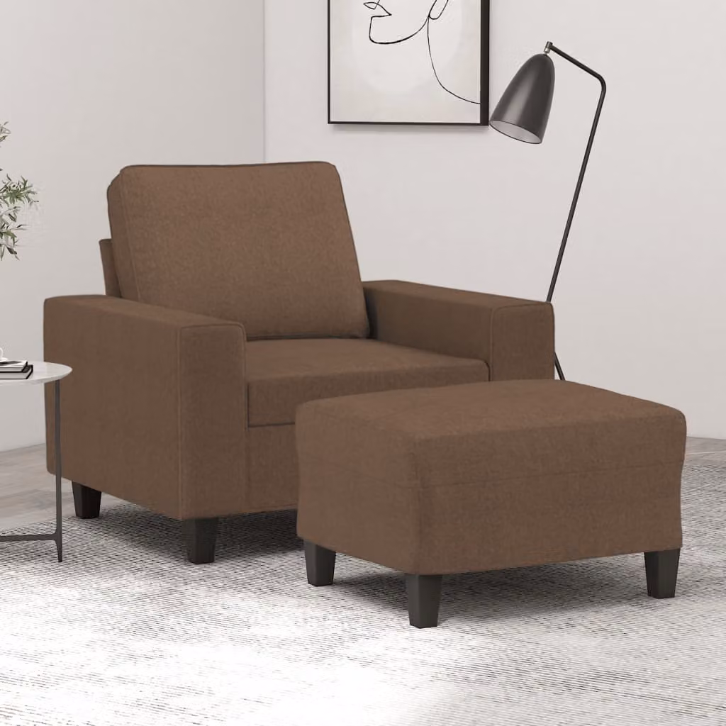 Maison Exclusive - Poltrona con poggiapiedi marrone 60 cm in tessuto