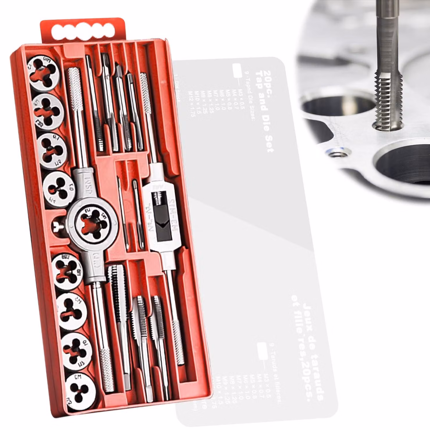 Set di 20 utensili per filettatura metrica