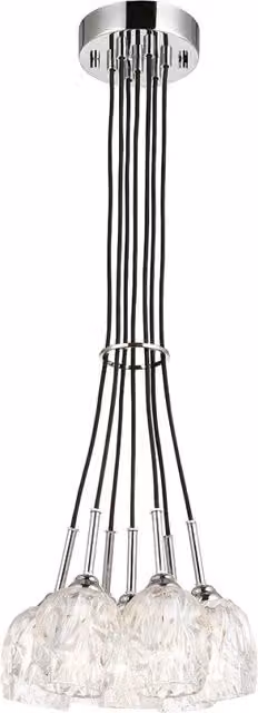 Lampada a sospensione Rubin Feiss 7xG9 nichel Ø33cm