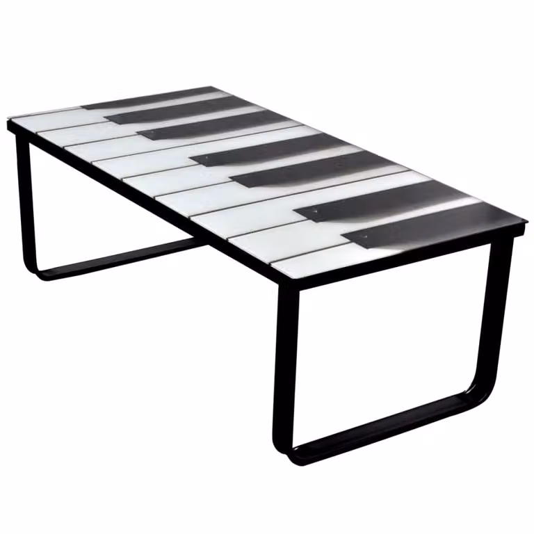 Tavolino The Living Store con piano in vetro a motivi pianistici