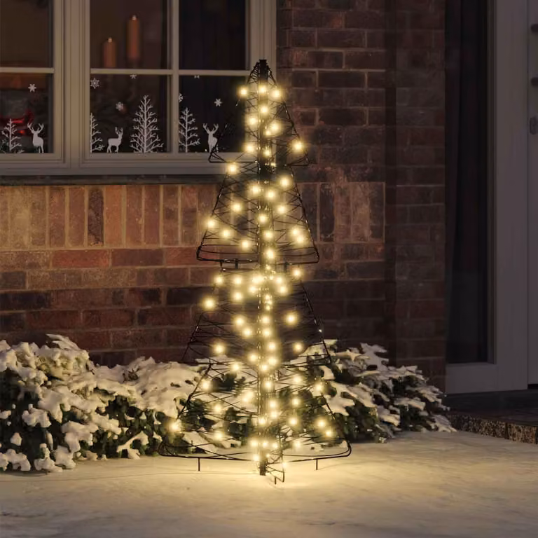 Maison Exclusive - Albero di Natale con 100 luci a LED, luce bianca calda, altezza 120 cm, struttura in rattan