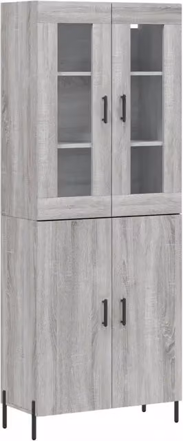 Credenza | Madia | Buffet da pranzo | Armadio da pranzo Grigio Sonoma 69,5x34x180 cm in Legno Multistrato