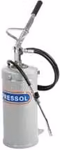 Ingrassatore manuale a leva Pressol in acciaio inossidabile, colore grigio e argento, capacità 12 kg