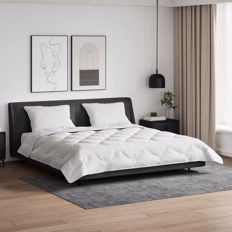 Set Piumino Letto Estivo vidaXL Bianco in Microfibra e Cotone con 3 Cuscini
