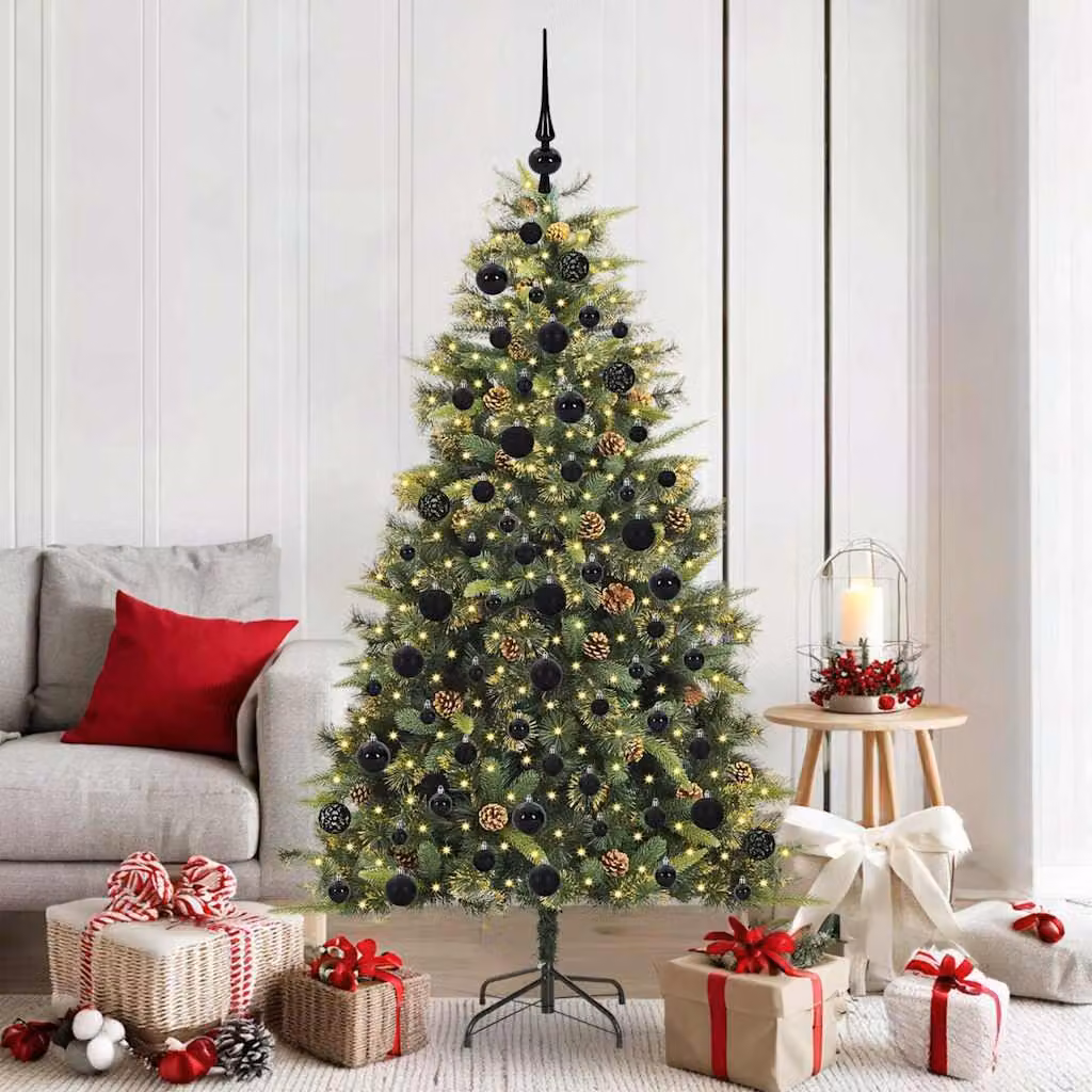 Maison Exclusive - Albero di Natale artificiale pieghevole con pigne, altezza 180 cm