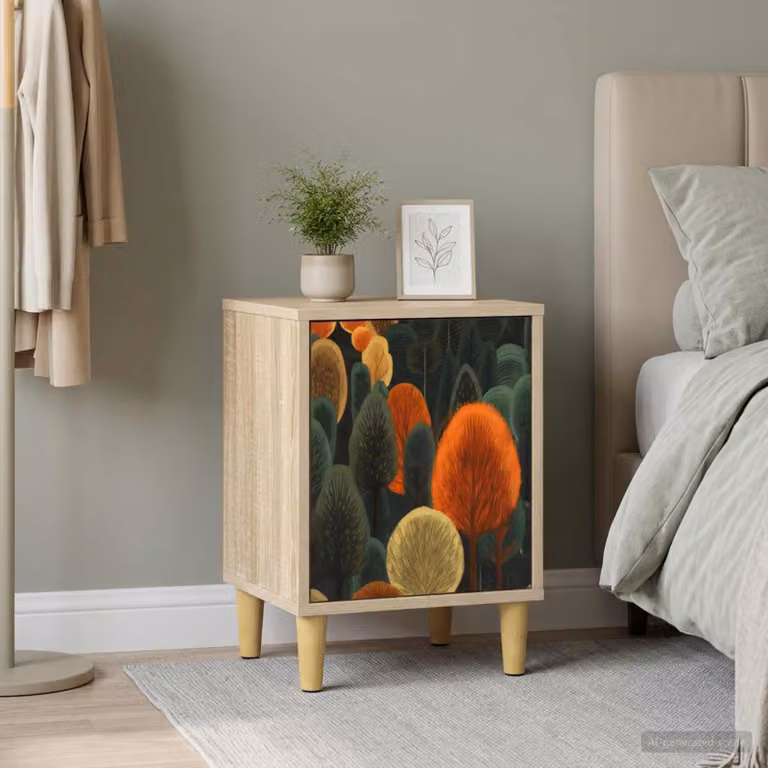Armadio da notte vidaXL ZAANDAM in Rovere Sonoma, marrone, L 36 cm x P 33 cm x H 50 cm