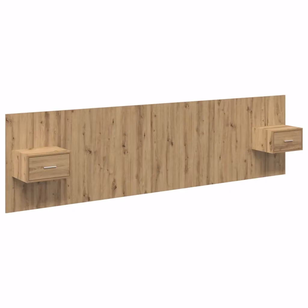 Set di testata con comodini integrati vidaXL in legno marrone opaco stile minimalista per camera da letto – 2