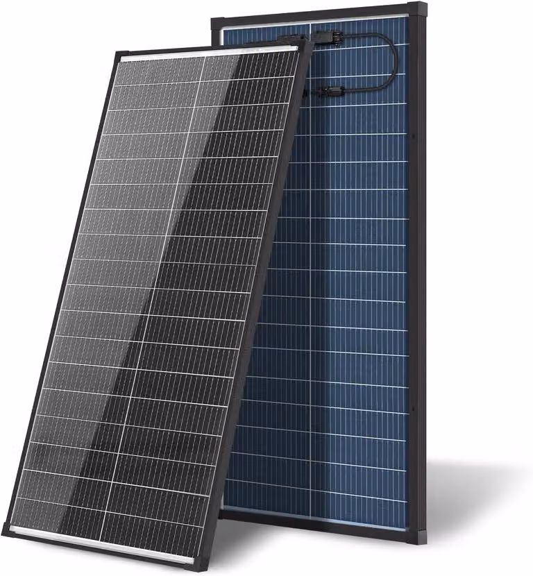 Pannello solare bifacciale - Potenza: 100 Watt - Uscita: 12 Volt DC - Monocristallino - Impermeabile IP68