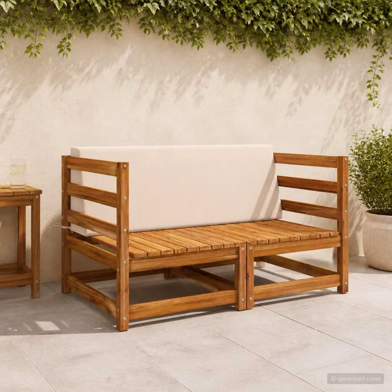 Cuscino schienale vidaXL SOEST in poliestere, beige, L 120 x P 40 x H 20 cm