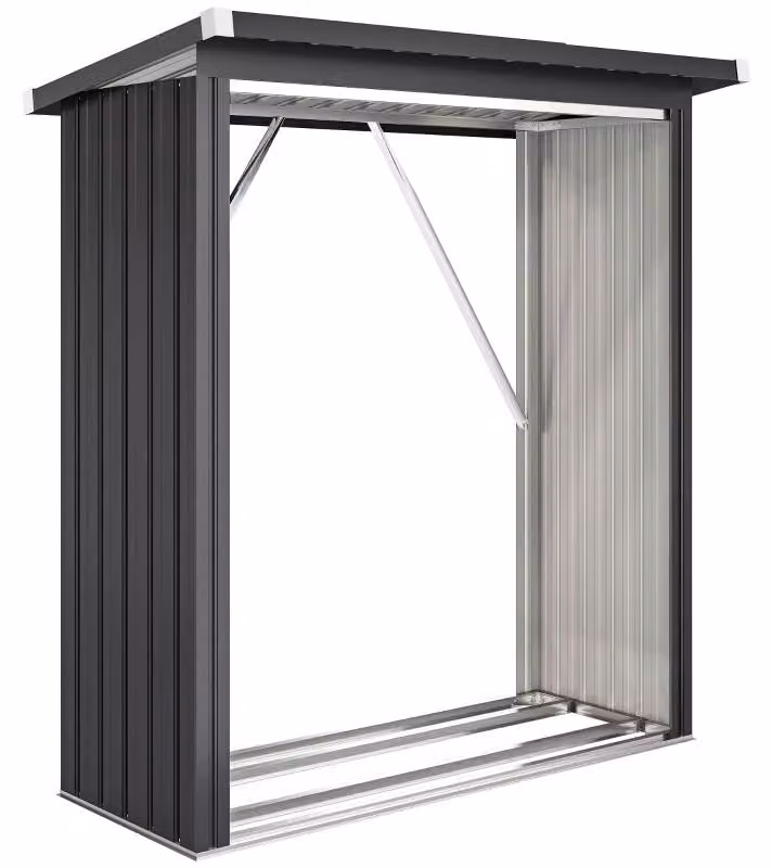 Magazzino da esterno - 150 x 66,5 x 150 cm - Acciaio - Pavimento rialzato - Tetto inclinato