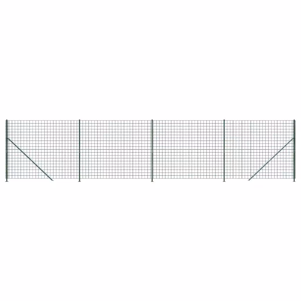 Recinzione Metallica con Flangia Verde 1,6x10 m