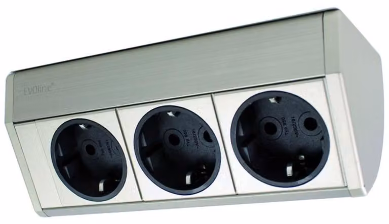 Prese multiple da incasso per cucina, modello Dock Cuisine, 3 prese, dimensioni 165x74 mm