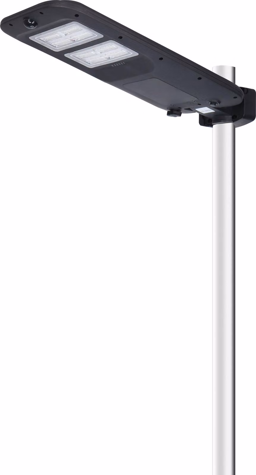 Lampada stradale solare GALIX G2614 con sensore di movimento, 2000 lumen, angolo di illuminazione di 135°, telecomando, grado di protezione IP65, adatta per montaggio su palo o a parete