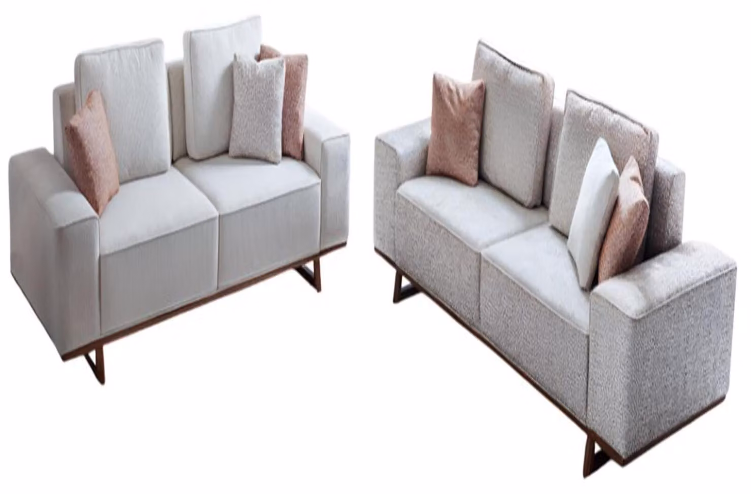 Weiße Textilsofas Designer Polstercouchen Edle Wohnzimmer Garnitur