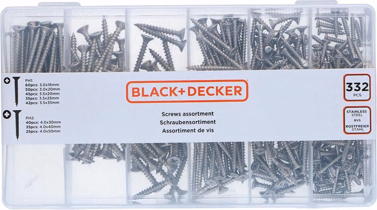 Set viti Black and Decker (332 pezzi)