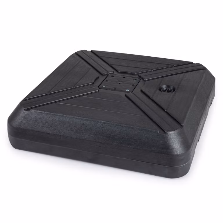 Base per ombrellone a braccio Costway con ruote e barra metallica a croce, colore nero, riempibile con sabbia per giardino e piscina