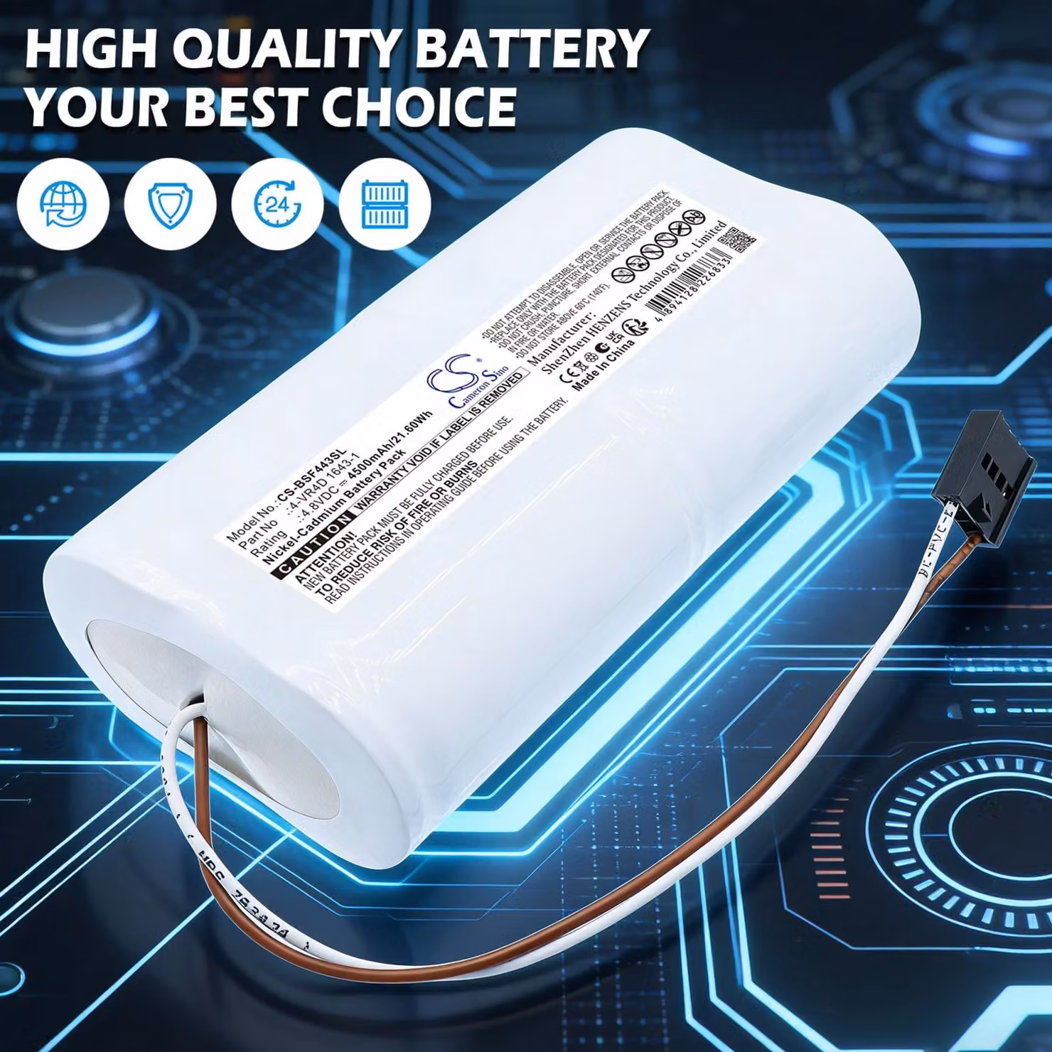 TECHTEK Batteria compatibile con [BOSCH] 680 S, FACOM GTR68, FWA 4430, FWA 4435, FWA4430, FWA4435, GTR 68, SA680R, Sicam SA 680R sostituisce 1643-1,