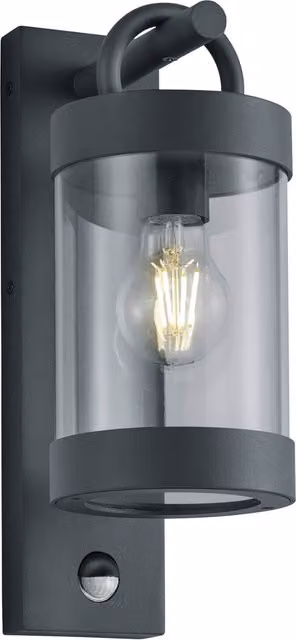Applique da esterno Trio Leuchten Sambesi con sensore di movimento, colore grigio, in metallo e vetro
