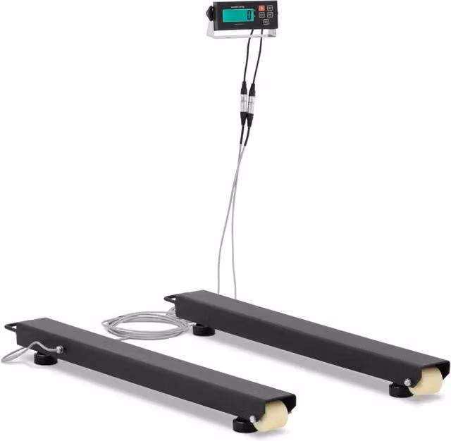 Barre di pesatura HELLOSHOP26 in acciaio al carbonio e alluminio pressofuso con schermo LCD esterno, colore nero, capacità 5000 kg / 1 kg, L: 100 cm, P: 10 cm – 1