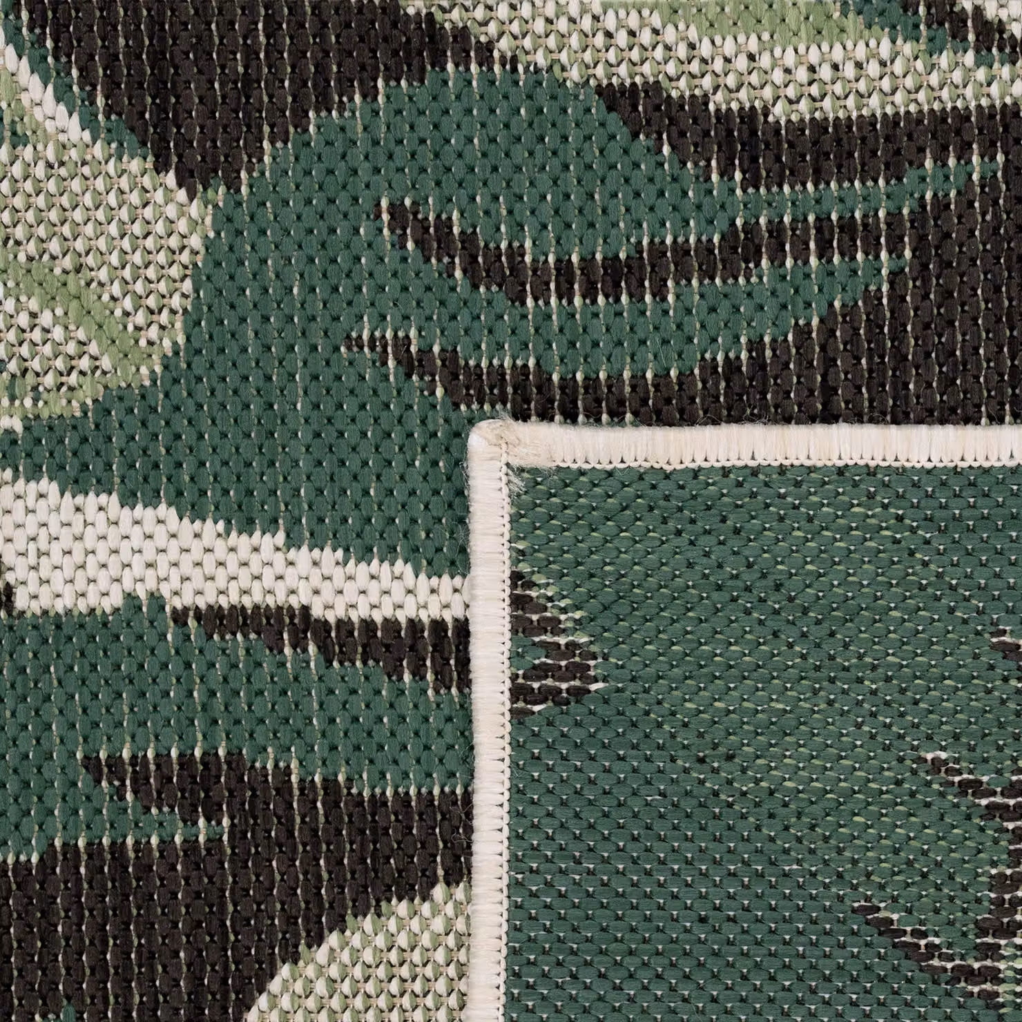 Tappeto per interni ed esterni Ostenza verde con motivo floreale, L 80 cm x P 150 cm – 2