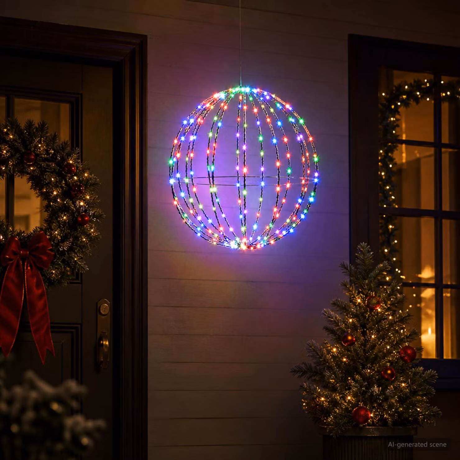vidaXL Luce a punta di Natale 160 LED RGB Diametro 50 x 52 cm