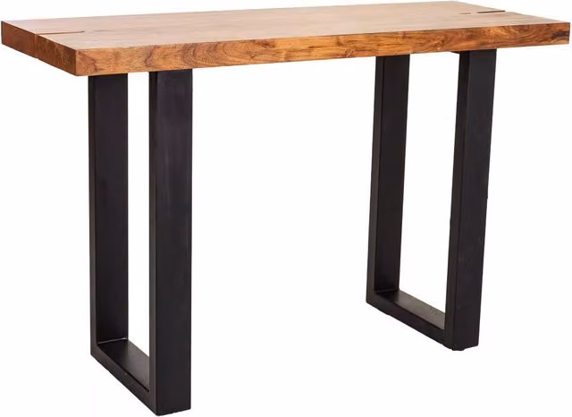 Mobile da ingresso in legno e metallo nero 120x45x75h
