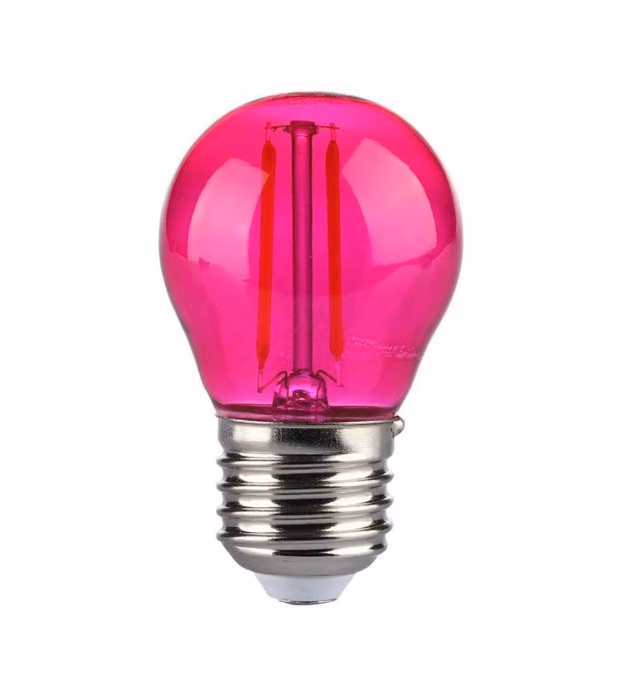 V-TAC Lampadina LED E27 2W G45 Filamento Colore Rosa